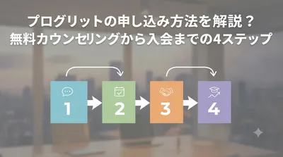 プログリットの申し込み方法を解説？無料カウンセリングから入会までの4ステップ